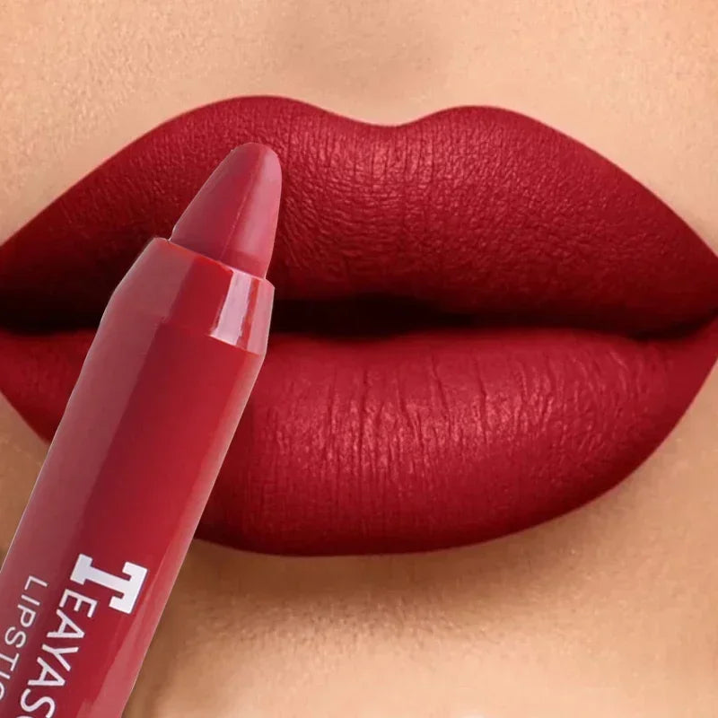 12 Colors Velvet Matte Lipstick Pen Waterproof Lasting Nude Crayon