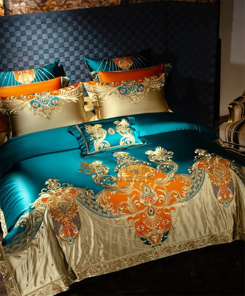 Royal Luxury Bedding Comforter Embroidery Duvet Cover Set 4/6/10Pcs