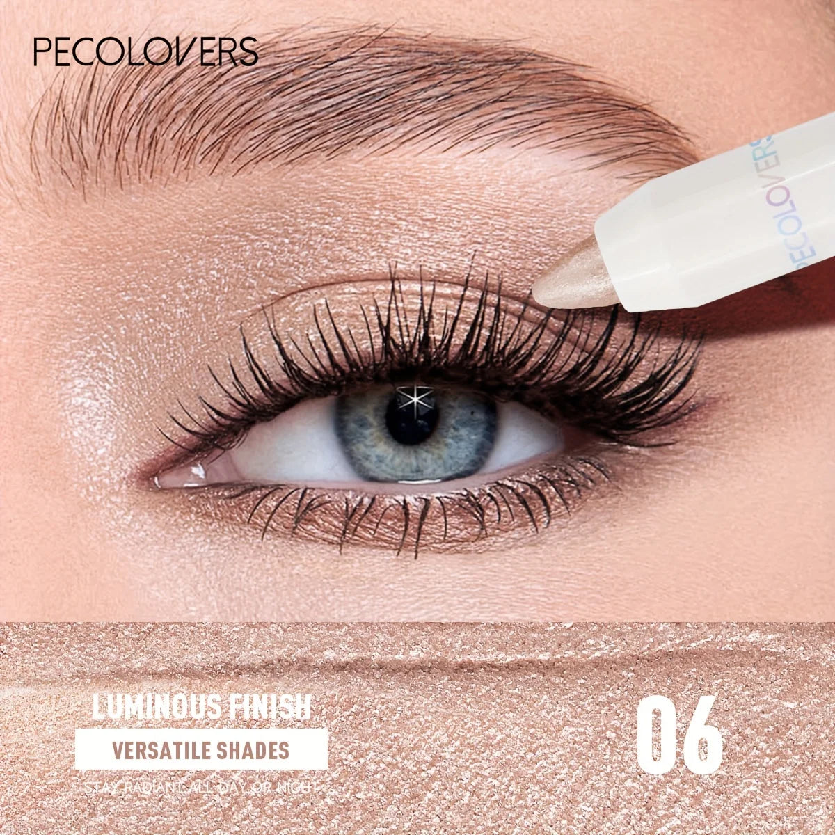 1PC Waterproof Eyeshadow Sticks Long Lasting Shimmer Glitter and Matte Neutral Brown Eyeshadow Pencil Crayon