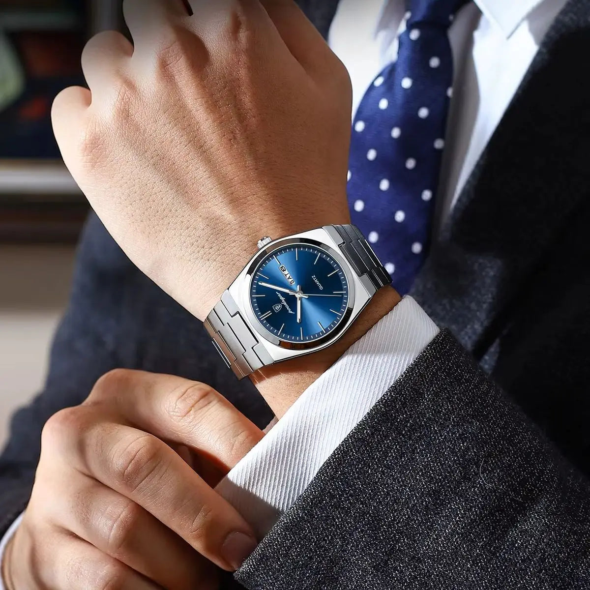 Men's Luxury Quartz Watch Stainless Steel Waterproof Luminous Date Week