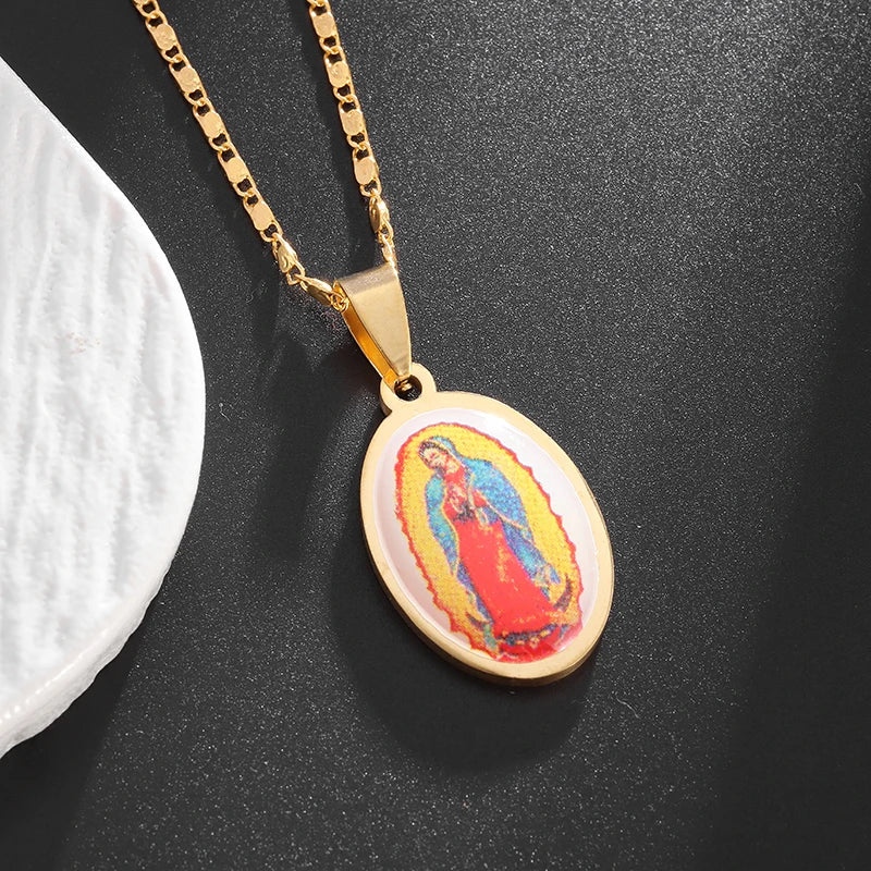 Unisex Virgin Mary Blessing Necklace Pendant