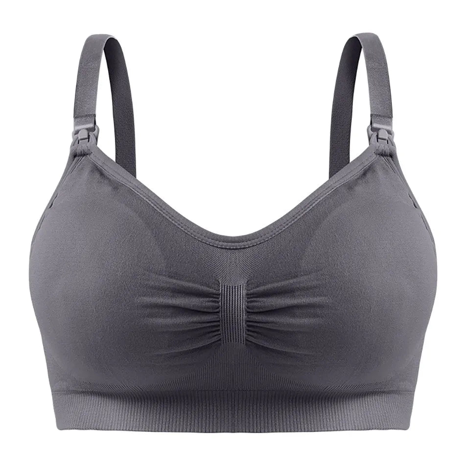 Breastfeeding Bra Upper Buckle Wirefree Seamless Postpartum Removable Chest Pad