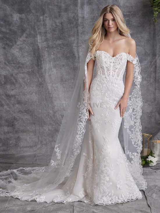 Luxury Bridal Wedding Veils One Layer with Comb Cathedral Length Bride Veils