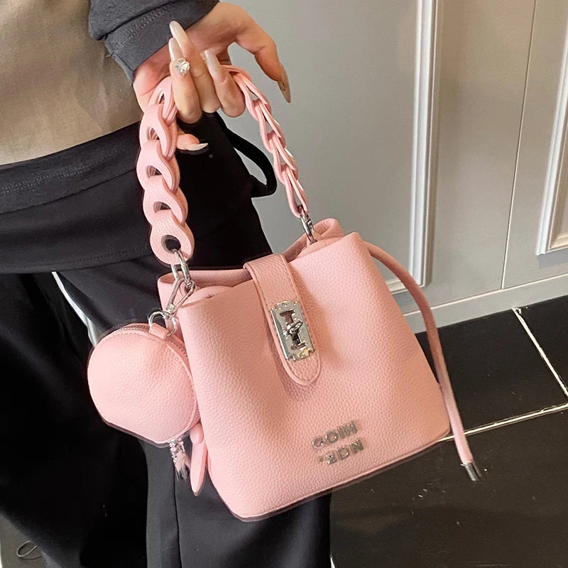 Bucket Bag for Women Single Shoulder Crossbody Bag Soft Pu