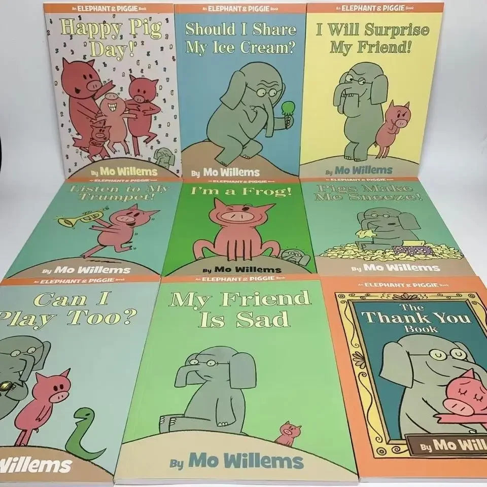 25 Books/Set Kawaii, Elephant and Piggies Children's Picture English Book Interesting Story