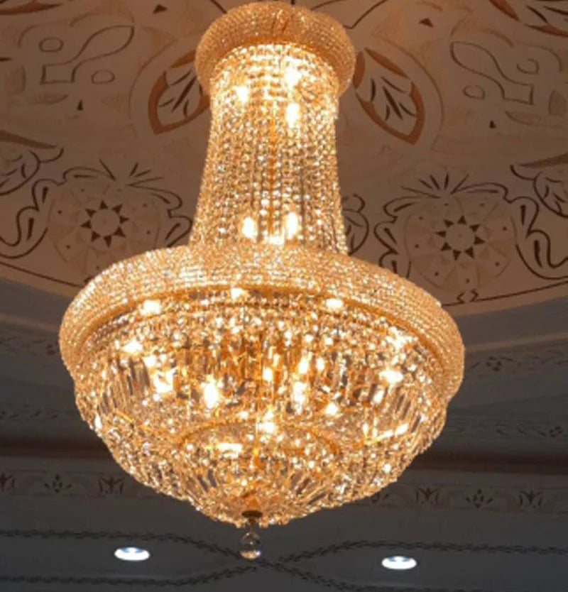 Empire Luxury Gold Crystal Chandelier for Foyer Kitchen Island light Staircases Ceiling Light Hanging Lamp