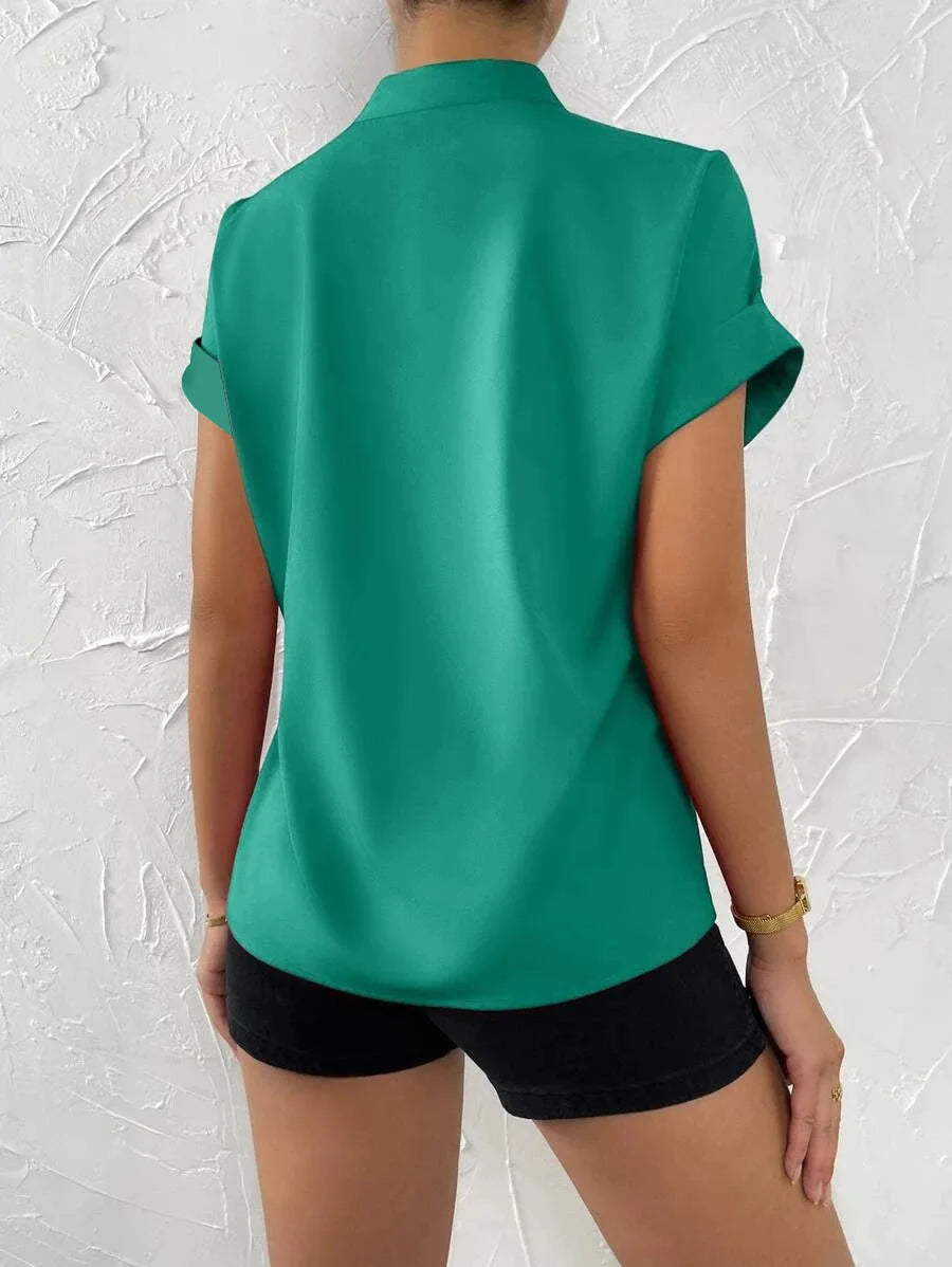 Elegant Summer V-neck Women's Shirt