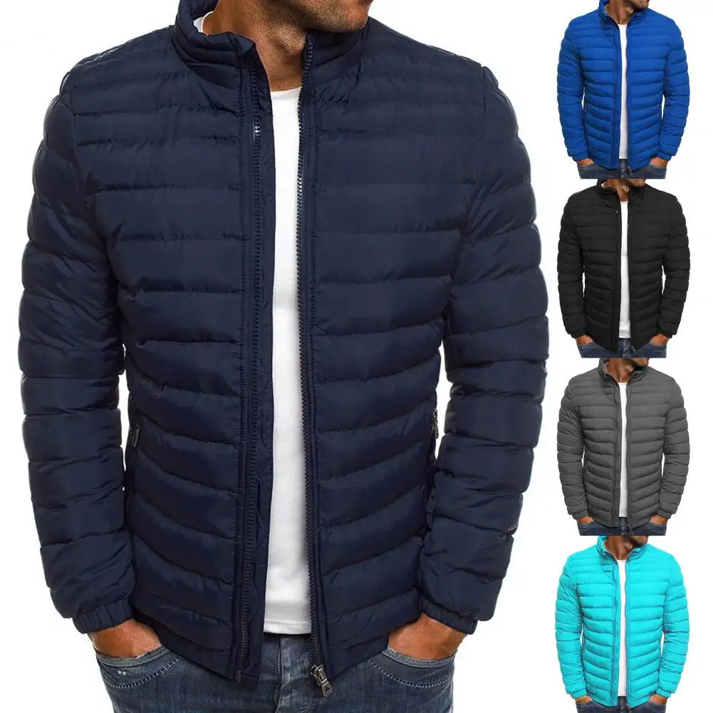 Outdoor Down Parka Jacket Zipper Pockets Keep Warm from Cold Unisex Man Woman
