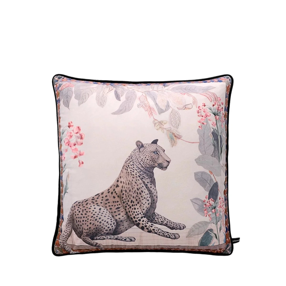 Tiger Home Cushion Velvet Cover Cheetah With Ginger Jar Decorative Pillow Case