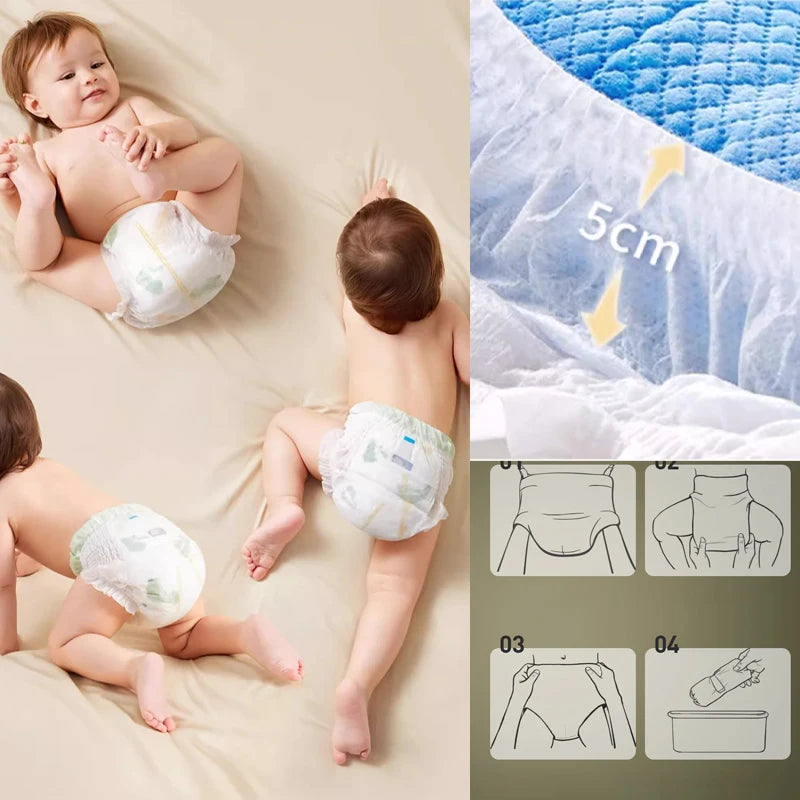 5PCS Absorbent Baby Diapers Disposable Newborn Training Pads Quick Dry