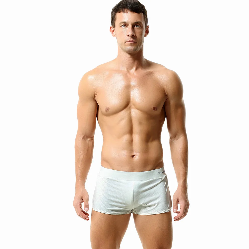 Men's Loose Sleepwear Shorts Mesh Breathable Pajamas Shorts