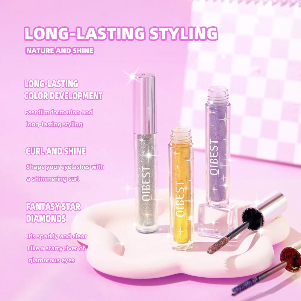 1 PC Shining Eyelashes Mascara Sweat Proof Glitter Quick Dry