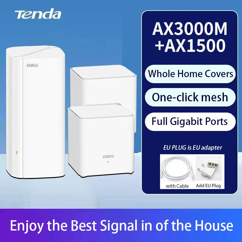 Tenda AX3000+ AX1500 EM/MX12 EM/MX3 Mesh Router WiFi 6 System Nova for 2.4GHz & 5GHz Band Wireless Network Whole Home Long Cover