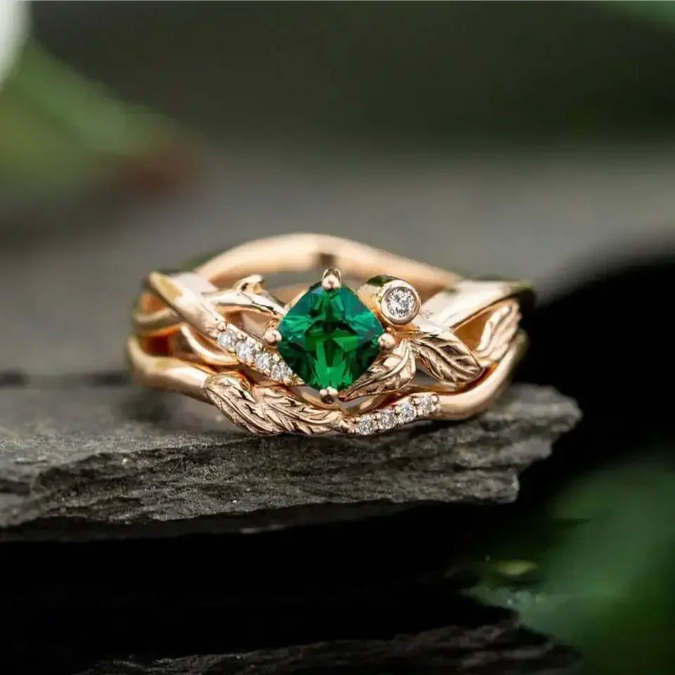 Luxury Fashion Green Zirconia Crystal Ring for Women