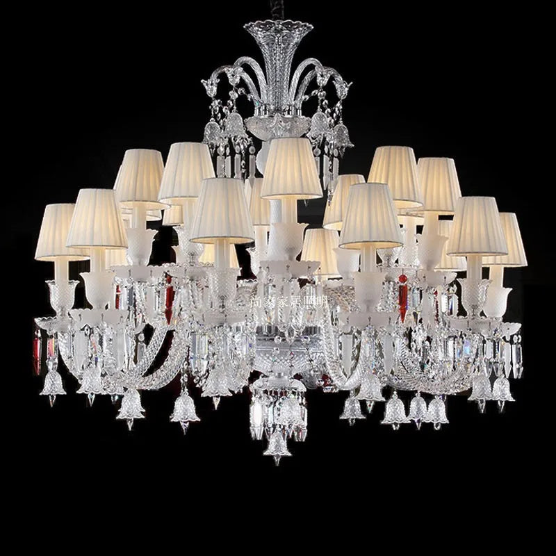 European Crystal Chandelier Living Room Dining Room Bedroom Villa Staircase Lamps White Candle