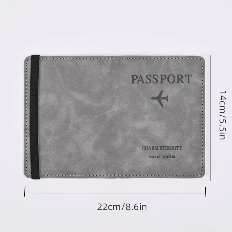 Men Leather Travel Wallet Passport Purse
