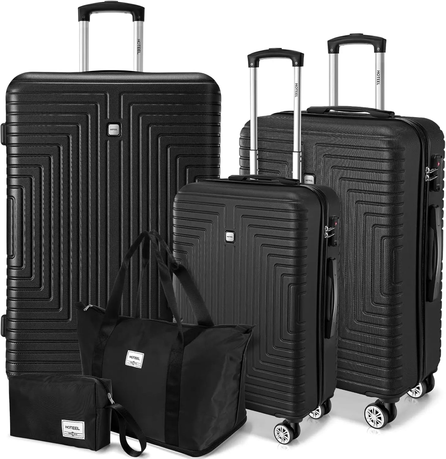 Premium 5-Piece Travel Set, Expandable Hardshell Luggage with Spinner Wheels, Complete Family Suitcase Collection