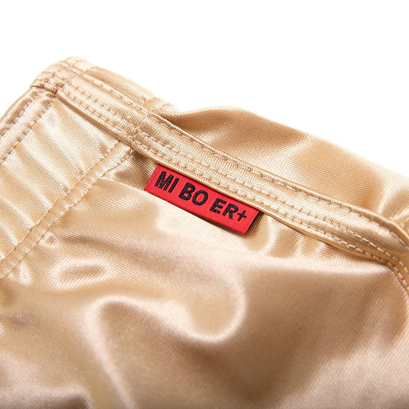 1 PCS Men's Sexy Pajamas Boxer Shorts Smooth Silk Underwear
