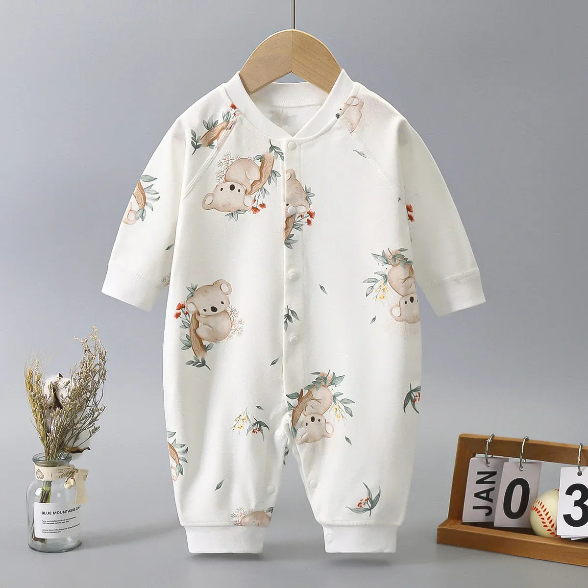 Newborn Baby Boy Girl Bodysuit Romper Comfortable Cotton Clothing for Autumn Spring