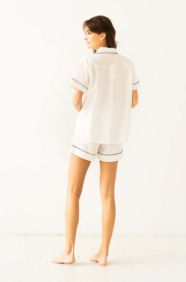 Classic Shorties Pajamas in Woven Cotton