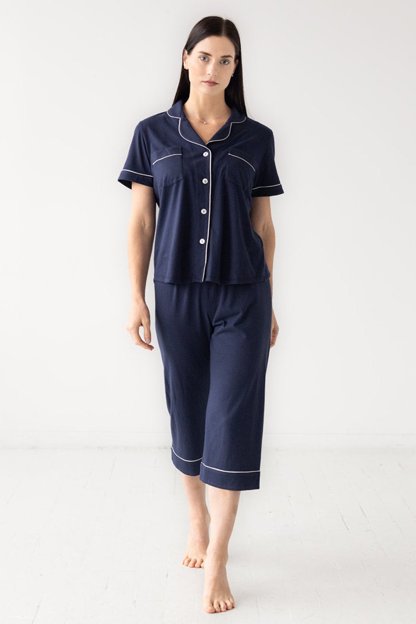 Classic Luxury Capri Pajamas in Brushed Pima Cotton
