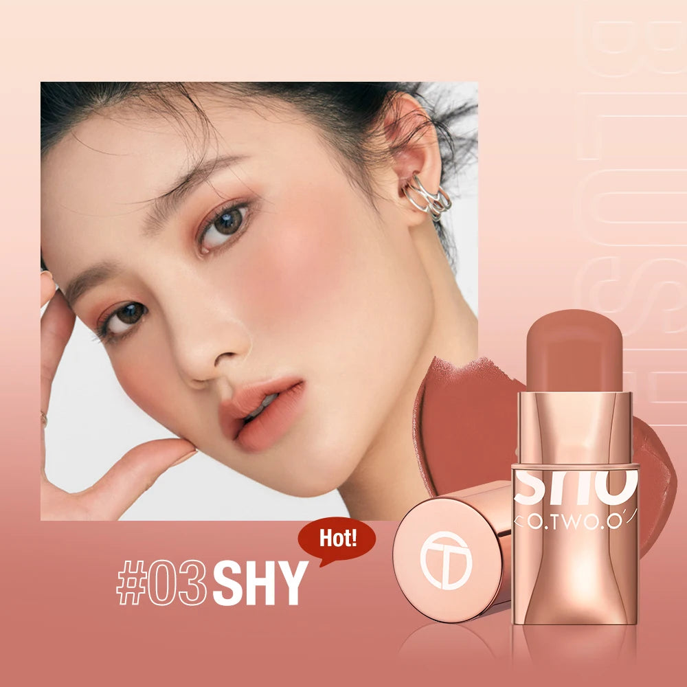Lipstick Blush Stick 3-in-1 Eyes Cheek and Lip Tint Waterproof Lightweight Cream