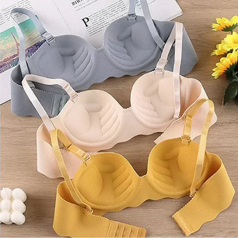 Women Sexy Push Up Seamless Solid Color Wireless One-pieces Bras Convertible Straps Brassiere