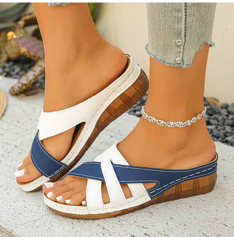 Women's Mix Color Wedges Heeled Sandals