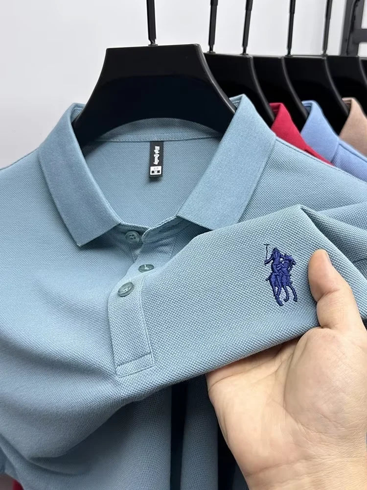 100% Cotton Breathable Short Sleeve Men's T-shirts Men Luxury Embroidery Relaxed POLO Shirt