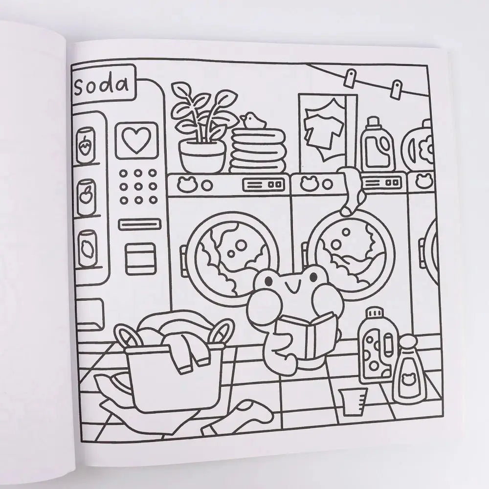 Froggy Days Cartoon Coloring Book Fuzzy Tales Early Education Graffiti Copy Sketch Book Stationery Charming Frog