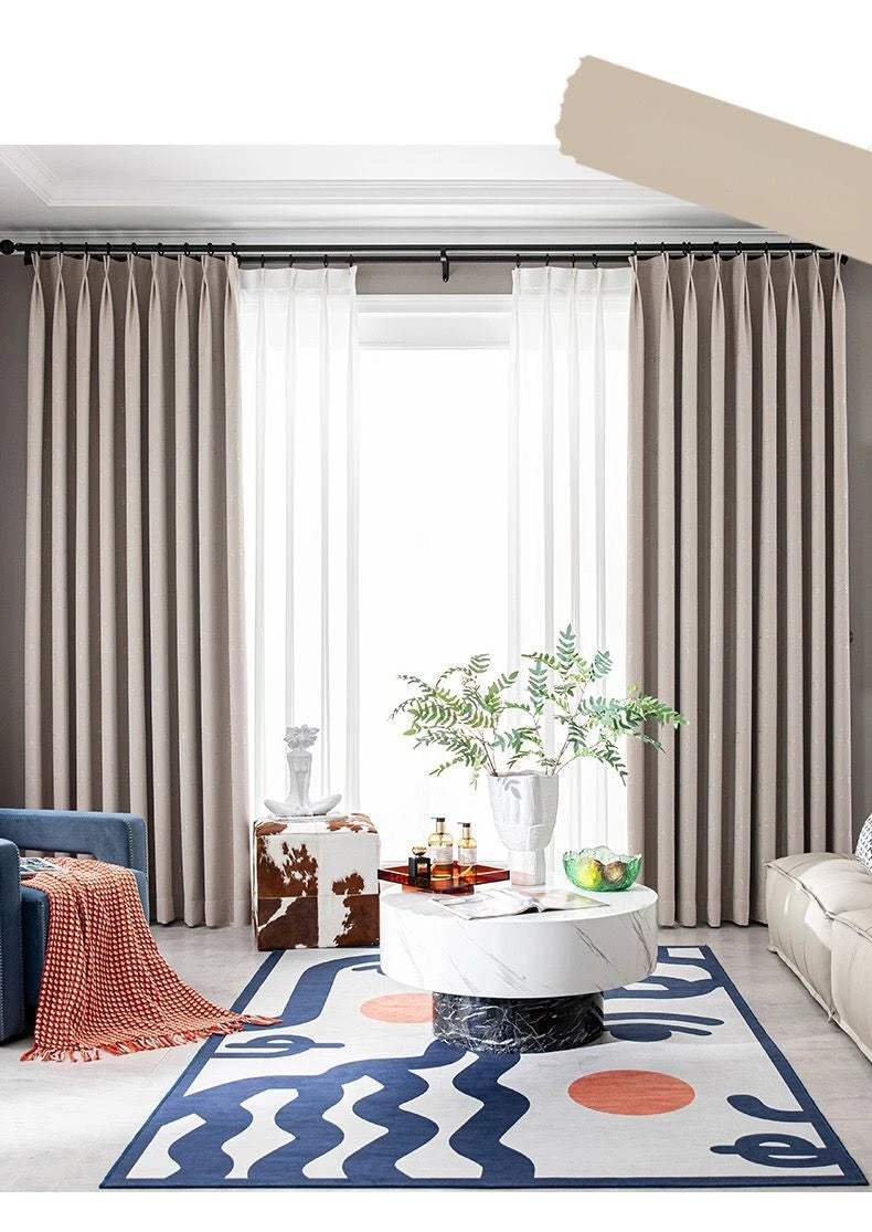 Customized Lightning Jacquard Thickened Chenille Blackout Curtains for Living Room Bedroom French Window
