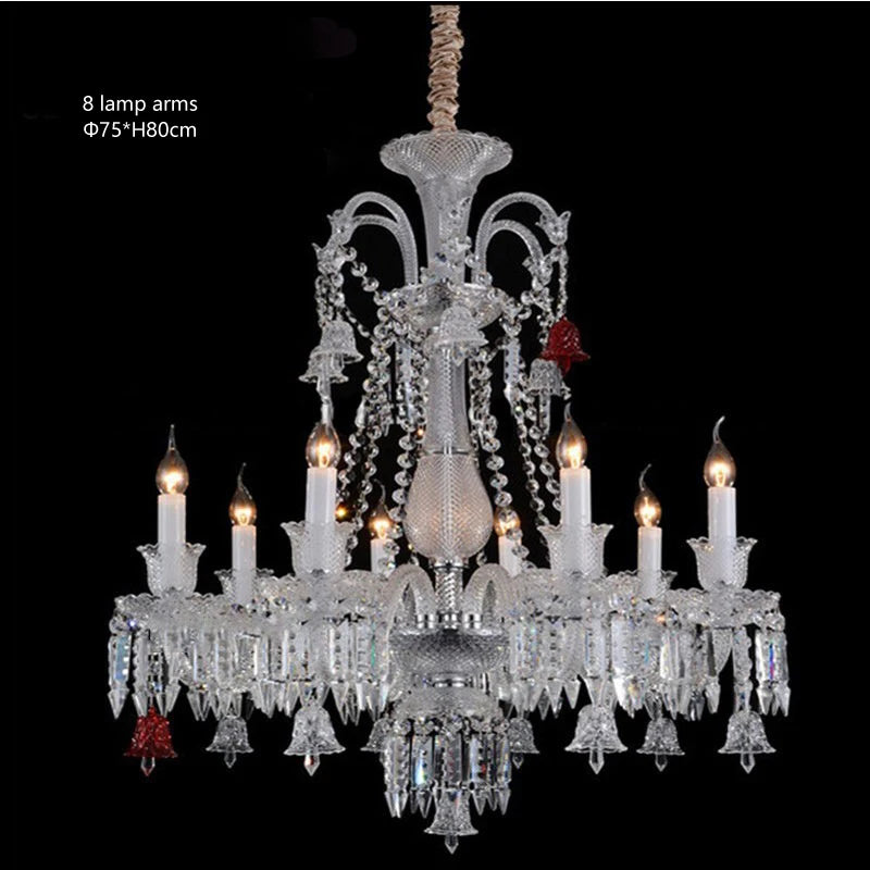 European Crystal Chandelier Living Room Dining Room Bedroom Villa Staircase Lamps White Candle