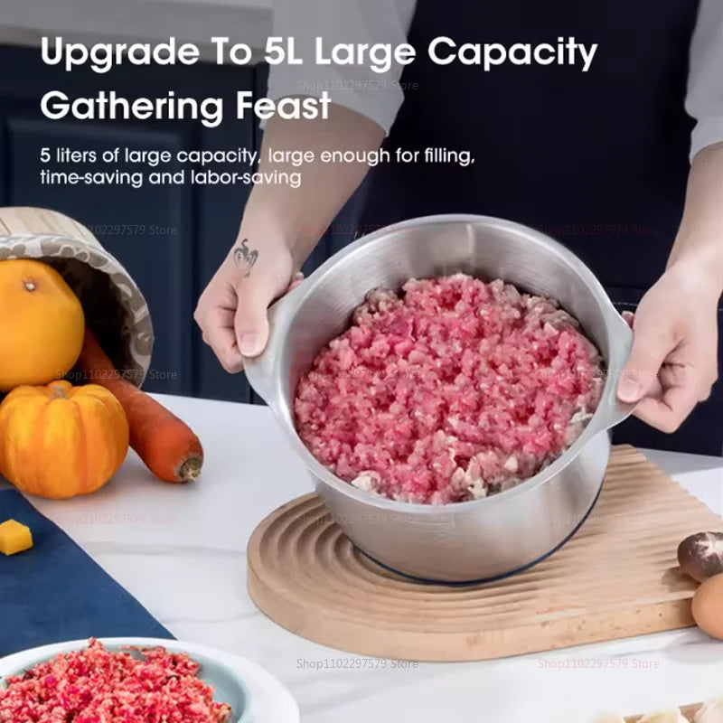 Household Meat Grinder Five-speed Stainless Steel Ground Meat Fruit and Vegetables Electric Kitchen Blenders Food Processor