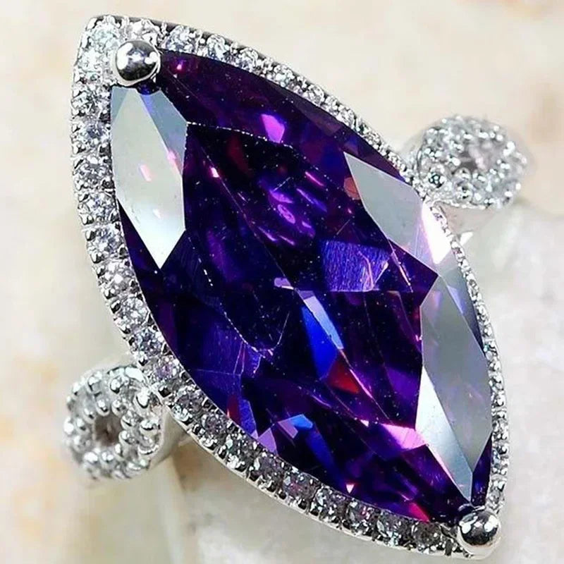 Gorgeous Exquisite High-end Women Crystal Zircon Rings