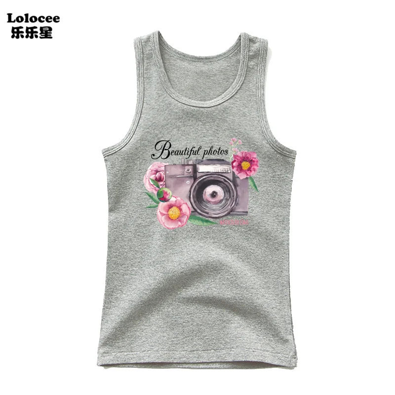 Girl Summer Pink Tanks Tops