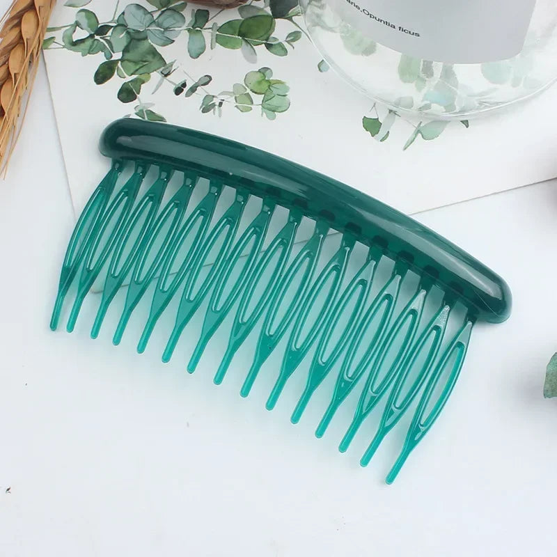 15 Teeth Frosted Candy Color Hair Comb Clip Accessory