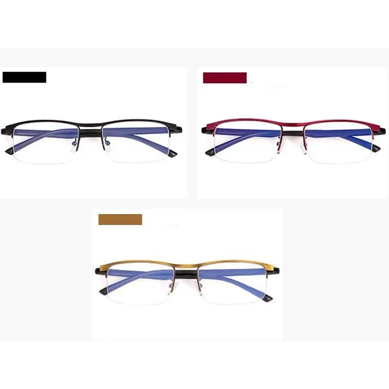 Unisex Progressive Multifocal Reading Glasses Anti-Blue Light Half Frame