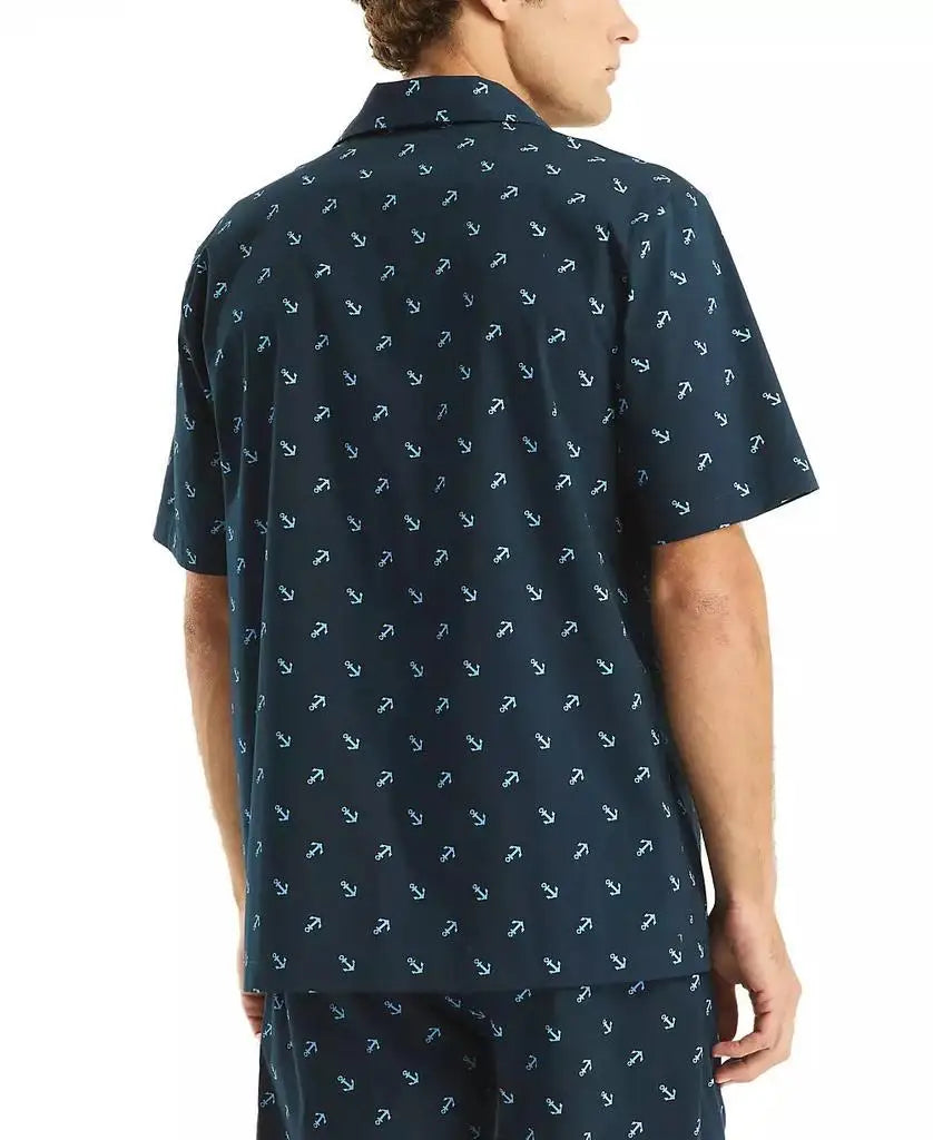Nautica | Men's Crafted Printed Camp Sleep Pajama Shirt