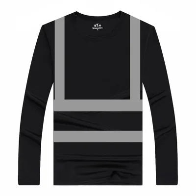 Fluorescent High Visibility T-Shirts Men Reflective Work Safety Shirts