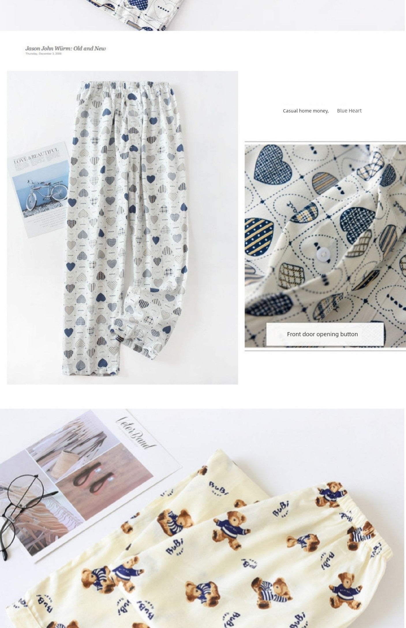 Men Pure Cotton Spring and Summer Pajama Pants