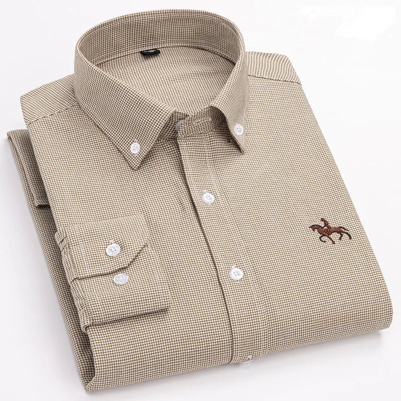 Men's Oxford Casual Formal Dress Shirts 100% Cotton Spring Long Sleeve