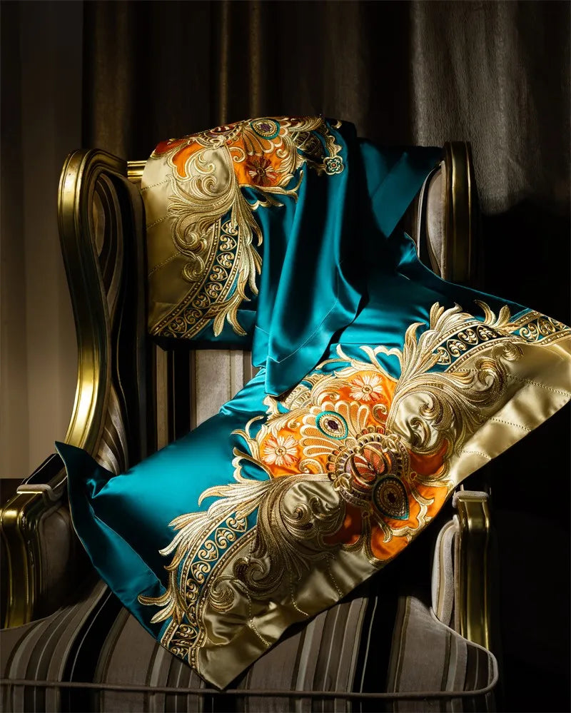 Royal Luxury Bedding Comforter Embroidery Duvet Cover Set 4/6/10Pcs