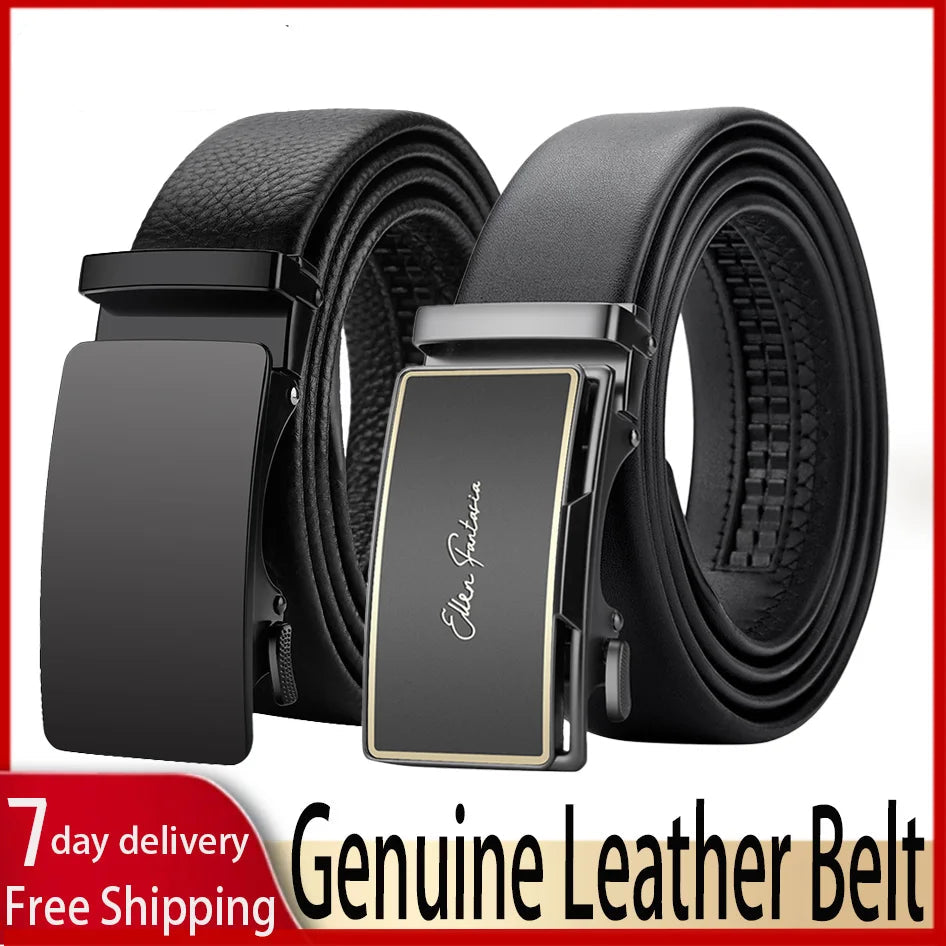 Men's Genuine Leather Belt Adjustable Waistband