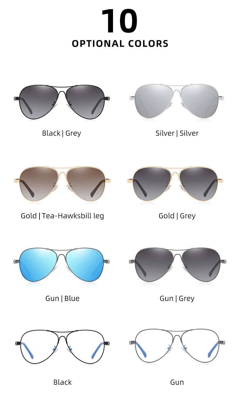 BARCUR Design Frame Sunglasses Polarized For Men Women Pilot Gradient Lens Eyewear Mirror Shades