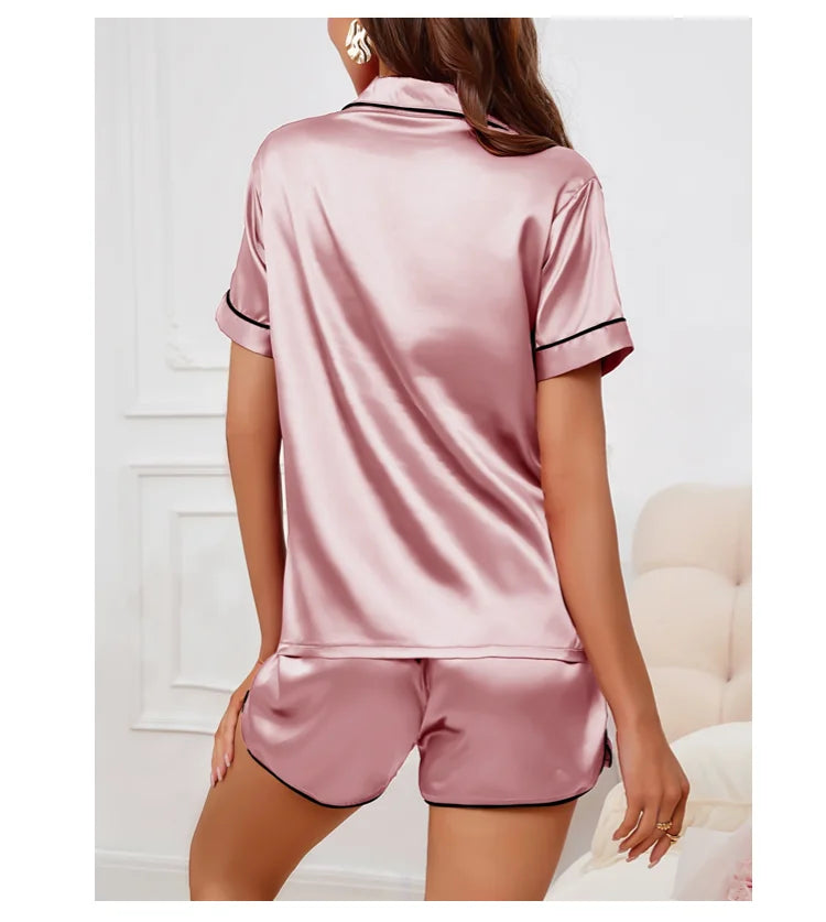 Women's Pajamas Lounge Set Short Sleeve Top & Shorts