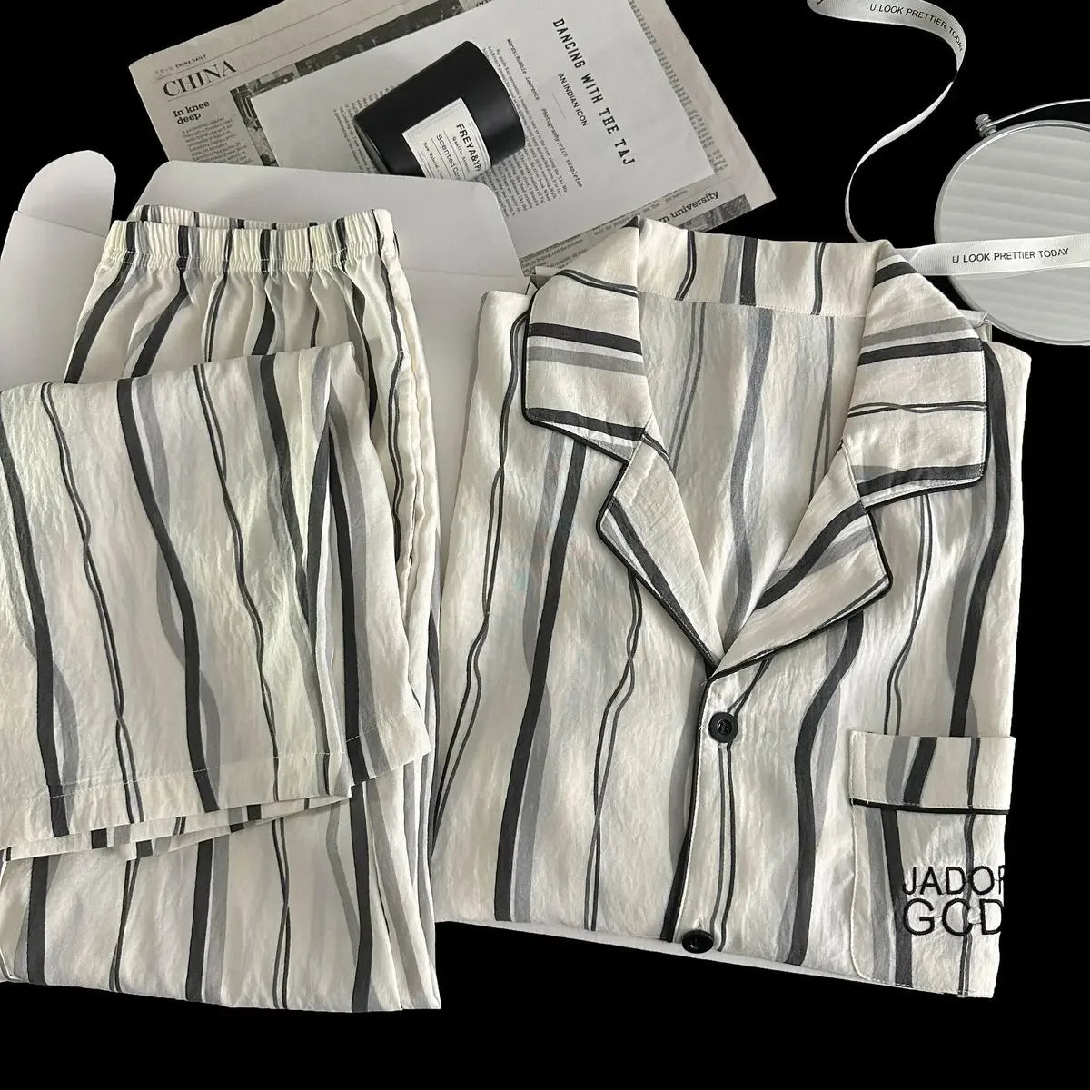Men Spring Cloud Cotton Pajama Set Sleepwear