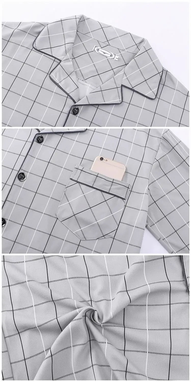 Men's 100% Cotton Long Sleeve Pajama Set