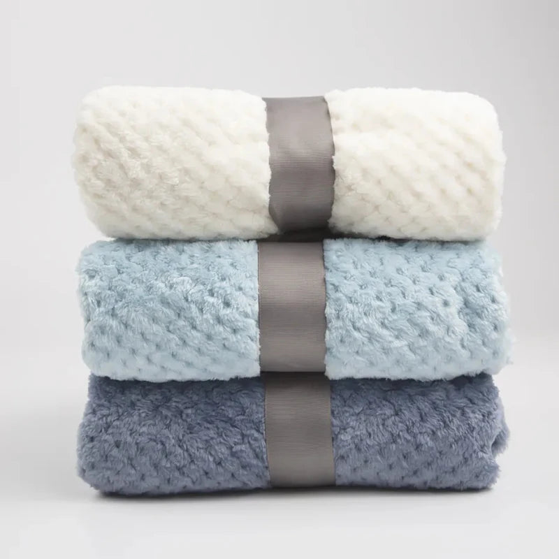 Baby Blanket Soft Fleece Infant Thick Quilt Wrap Warm Blanket