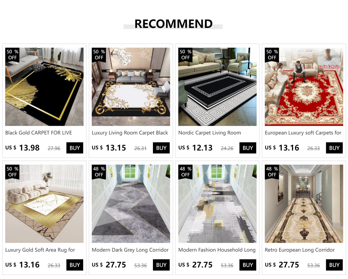 Luxury European Carpets for Living Room, Bedroom 200x300 Large Area Rugs Rug Washable