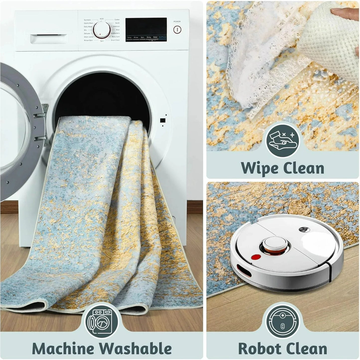 Faux Cashmere Printed Soft Modern Rugs